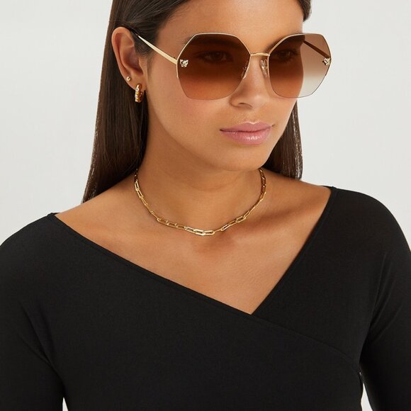 Cartier Eyewear Panthère de Cartier oversized sunglasses CT0356S-003 $1245 main image 12